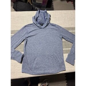 Athleta Girl Blue Heathered Hoodie Long Sleeve Pullover Sweatshirt‎ xl size 14